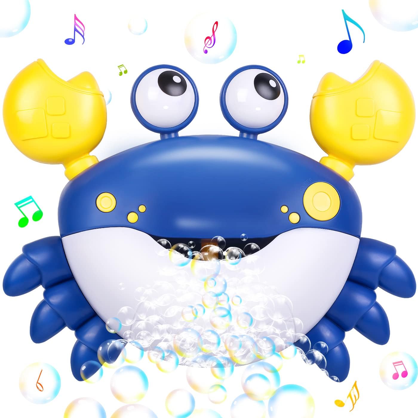 Detalle de Jiosdo Badewannenspielzeug Krabbe mit Bubble-Funktion und Musik (blau) – Badespaß 2-in-1 für Babys