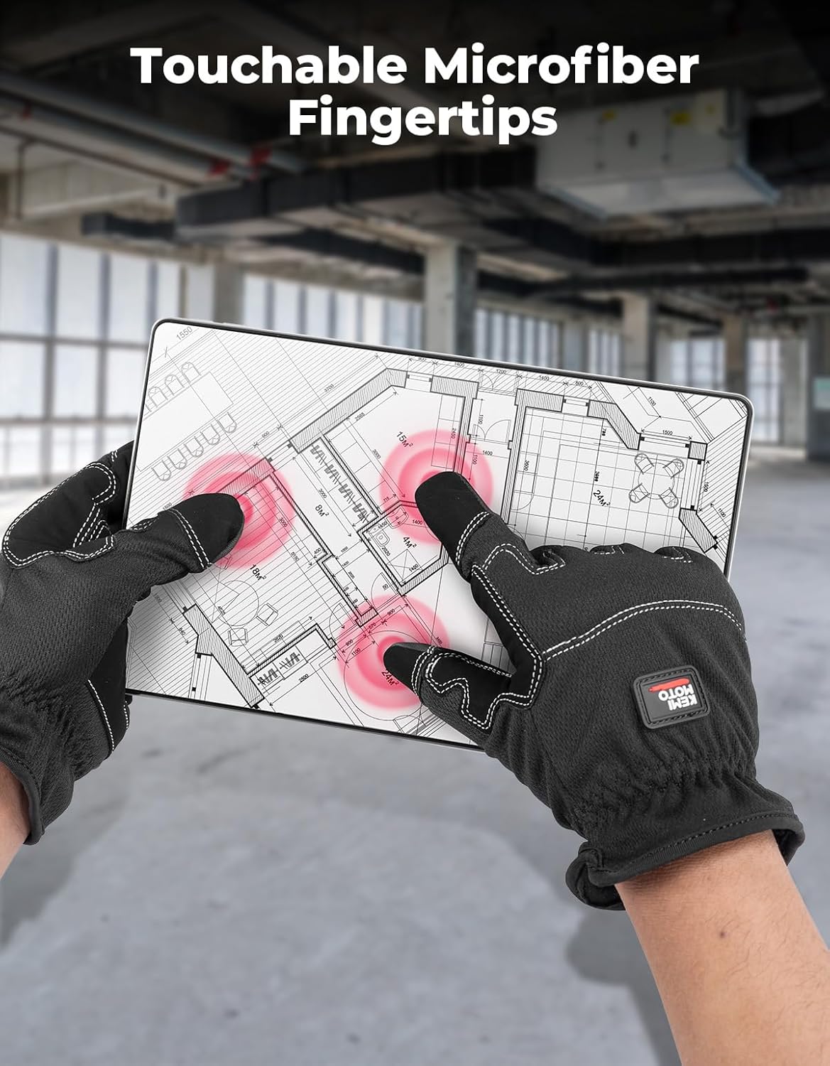 Thumbnail 2 de KEMIMOTO Outdoor Handschuhe Herren – atmungsaktive, strapazierfähige Konstruktionshandschuhe für Arbeit, Radfahren und Outdoor-Einsatz