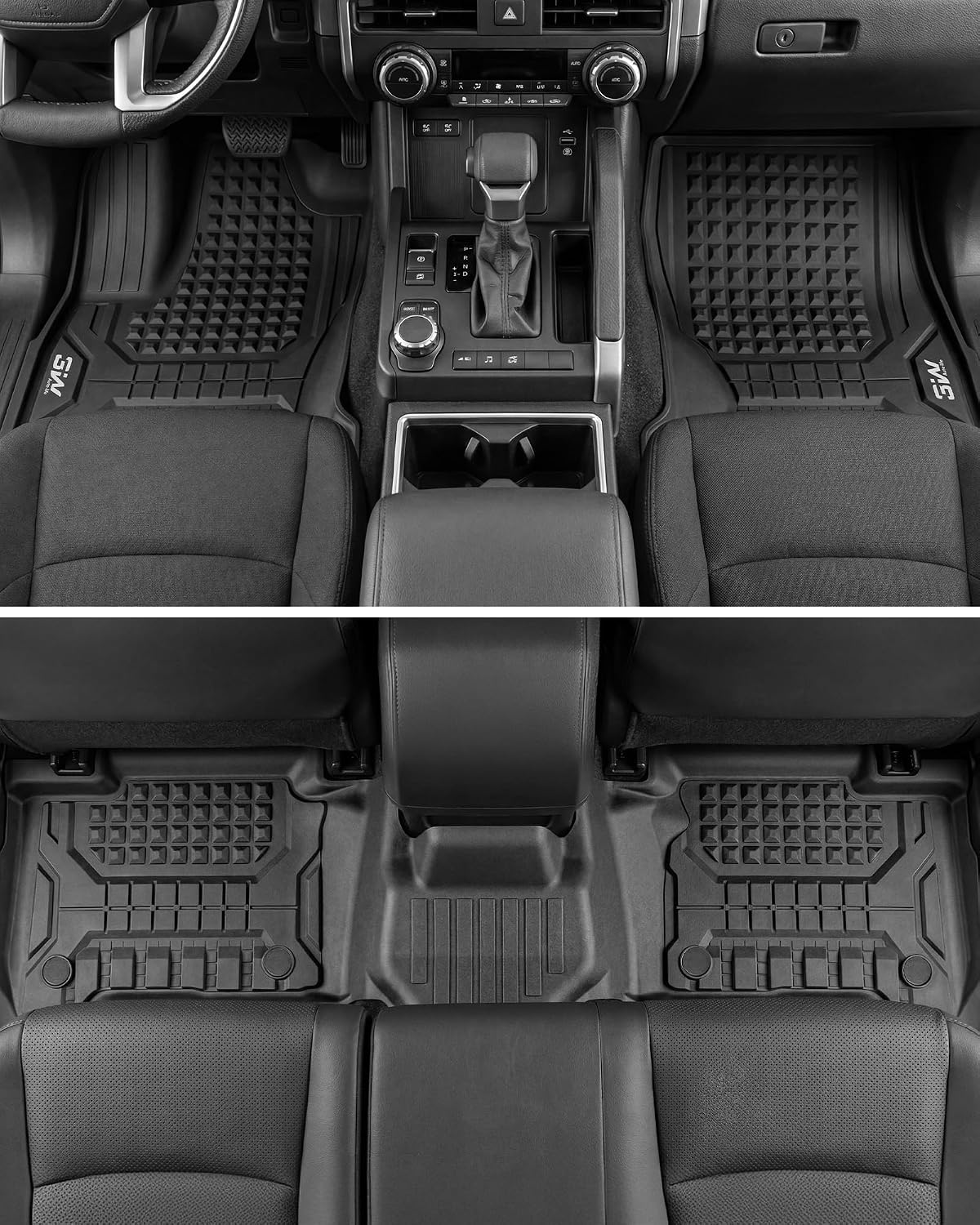 Thumbnail 3 de 3W Floor Mats for Toyota 4Runner 2025–2026 Hybrid — Full 7-Piece All-Weather Floor and Trunk Mat Set