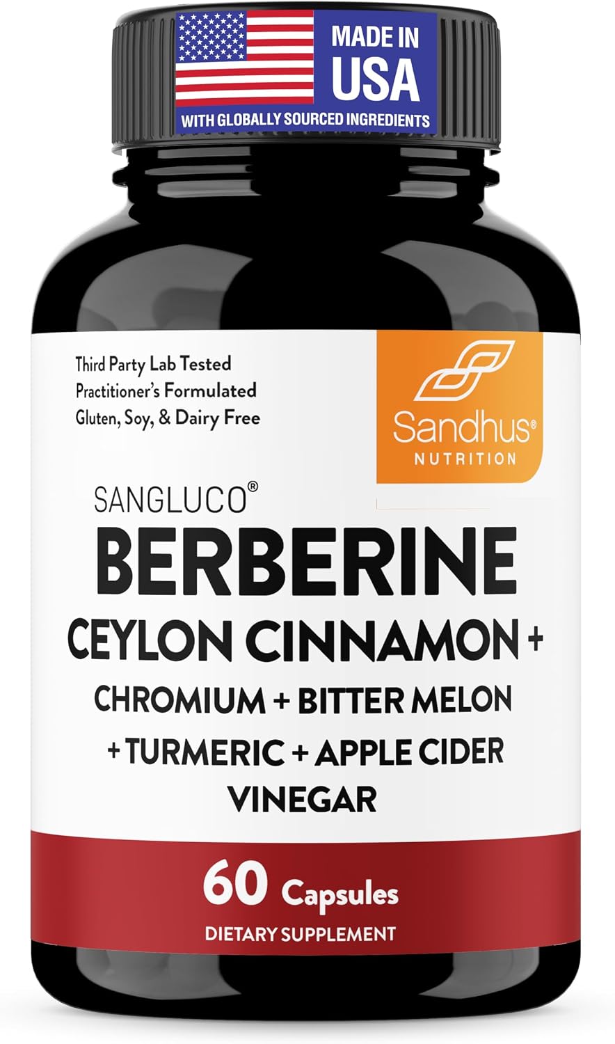 Detalle de Sangluco SN-0126 Berberine Supplement with Ceylon Cinnamon, Chromium & Turmeric