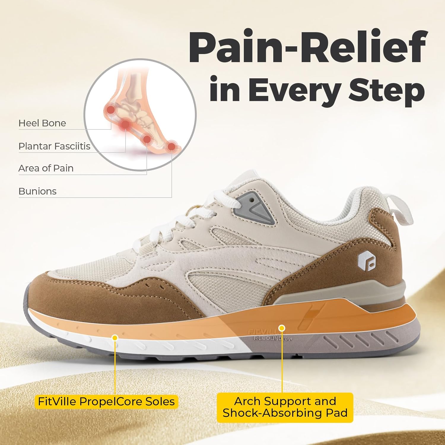 Thumbnail 3 de FitVille Extra Weit Laufschuhe Damen – bequeme, breite Sneaker für Alltag und Training