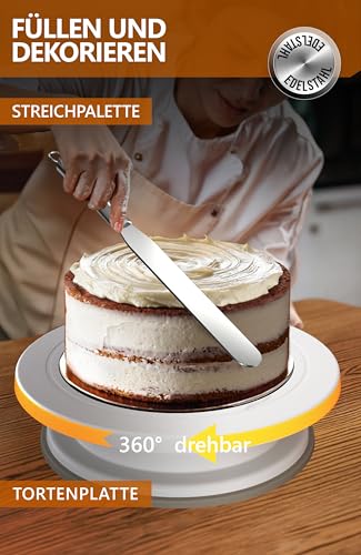 Thumbnail 4 de 4smile Torten-Zubehör-Set 5 Teile – verstellbarer Tortenring 16–30 cm, Tortenschneider, Tortenheber, drehbare Tortenplatte & Streichpalette