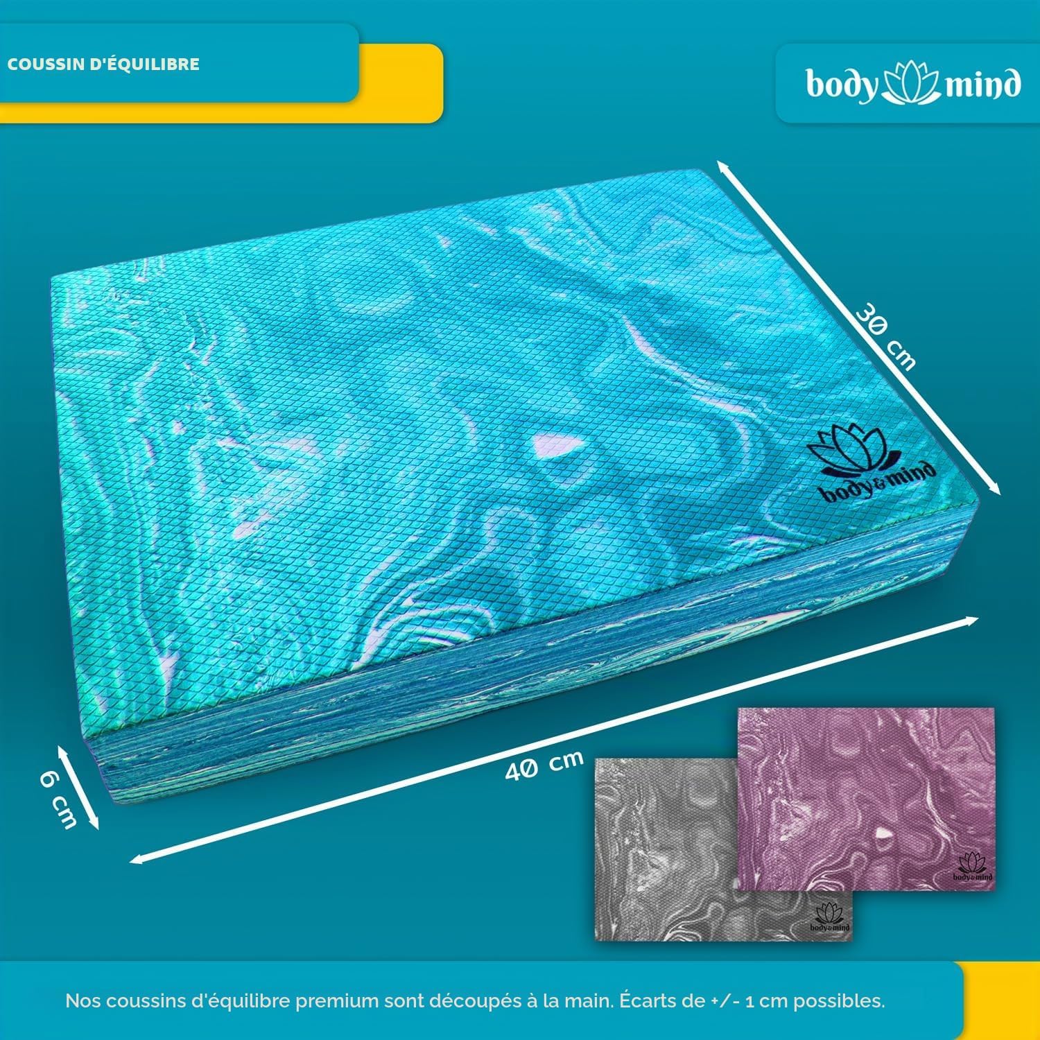 Thumbnail 6 de Body & Mind Balance-Pad : Planche d'équilibre en mousse TPE 40 × 29 cm pour stabilité et coordination