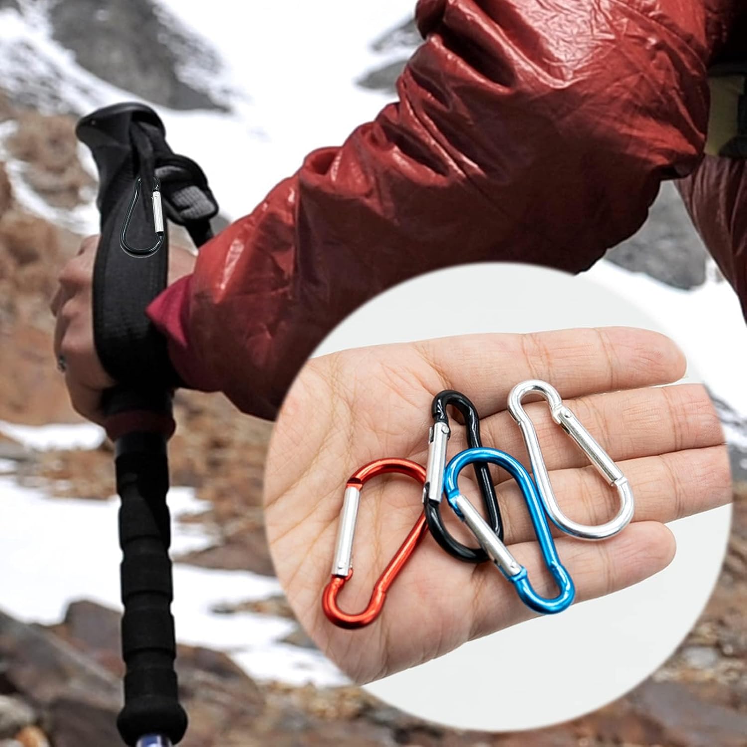 Detalle 2 de 10 Pcs Carabiner Clip 46mm Multicolor Locking Key Chain Clips