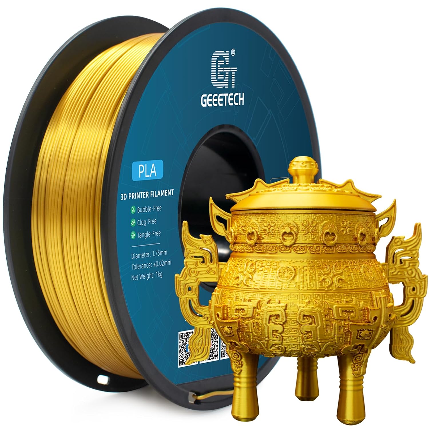 Detalle 2 de GEEETECH PLA Filament Silk Gold 1,75 mm