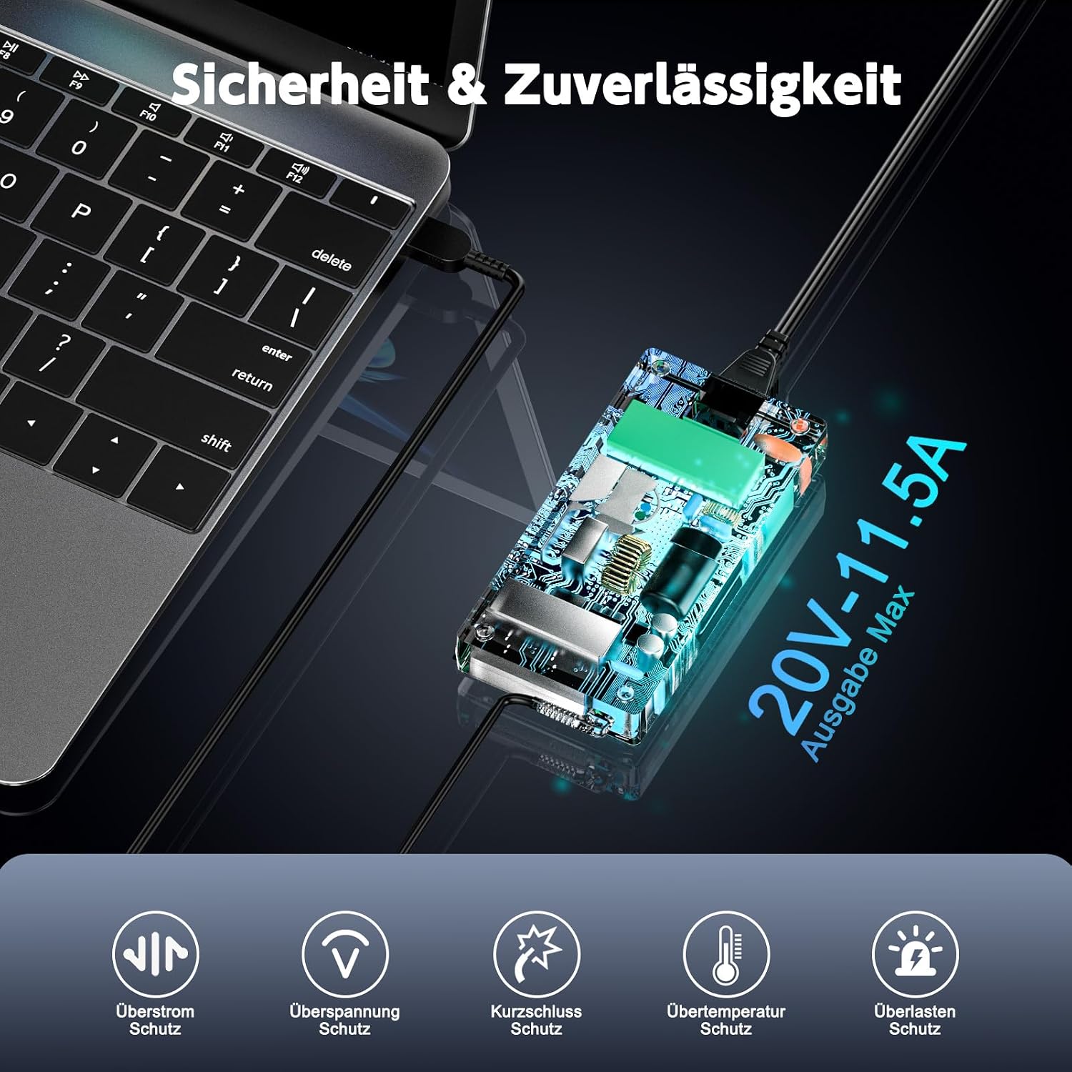 Detalle de 230W USB Laptop-Ladegerät für Lenovo Legion und ThinkPad — ADL230NLC3A (20V, 11,5A)