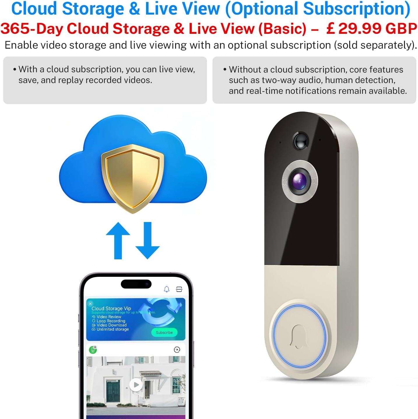 Thumbnail 3 de VanaOrbi 1080P Video Doorbell