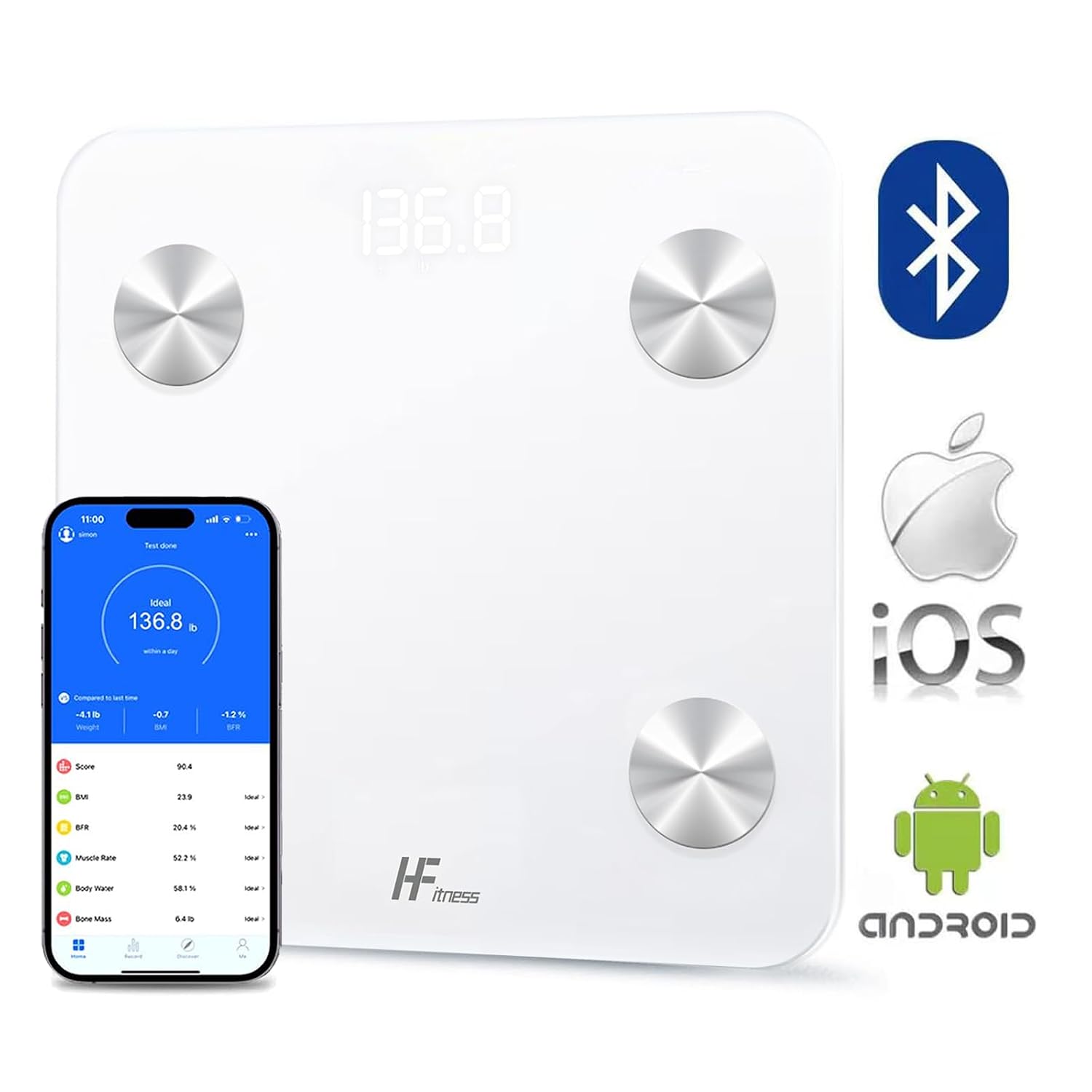 Thumbnail 3 de HomeFashion HFitness 19x smart body composition scales with Bluetooth app