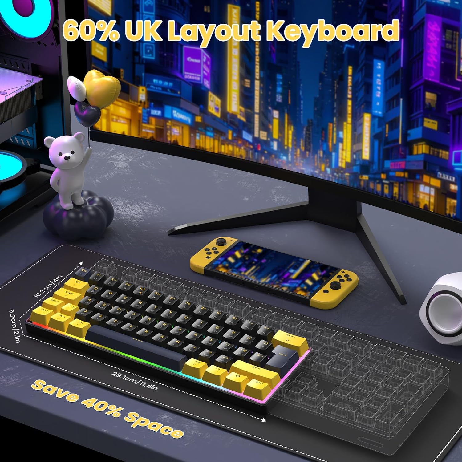 Detalle de MAGIC-REFINER MK21 62 key USB-C keyboard