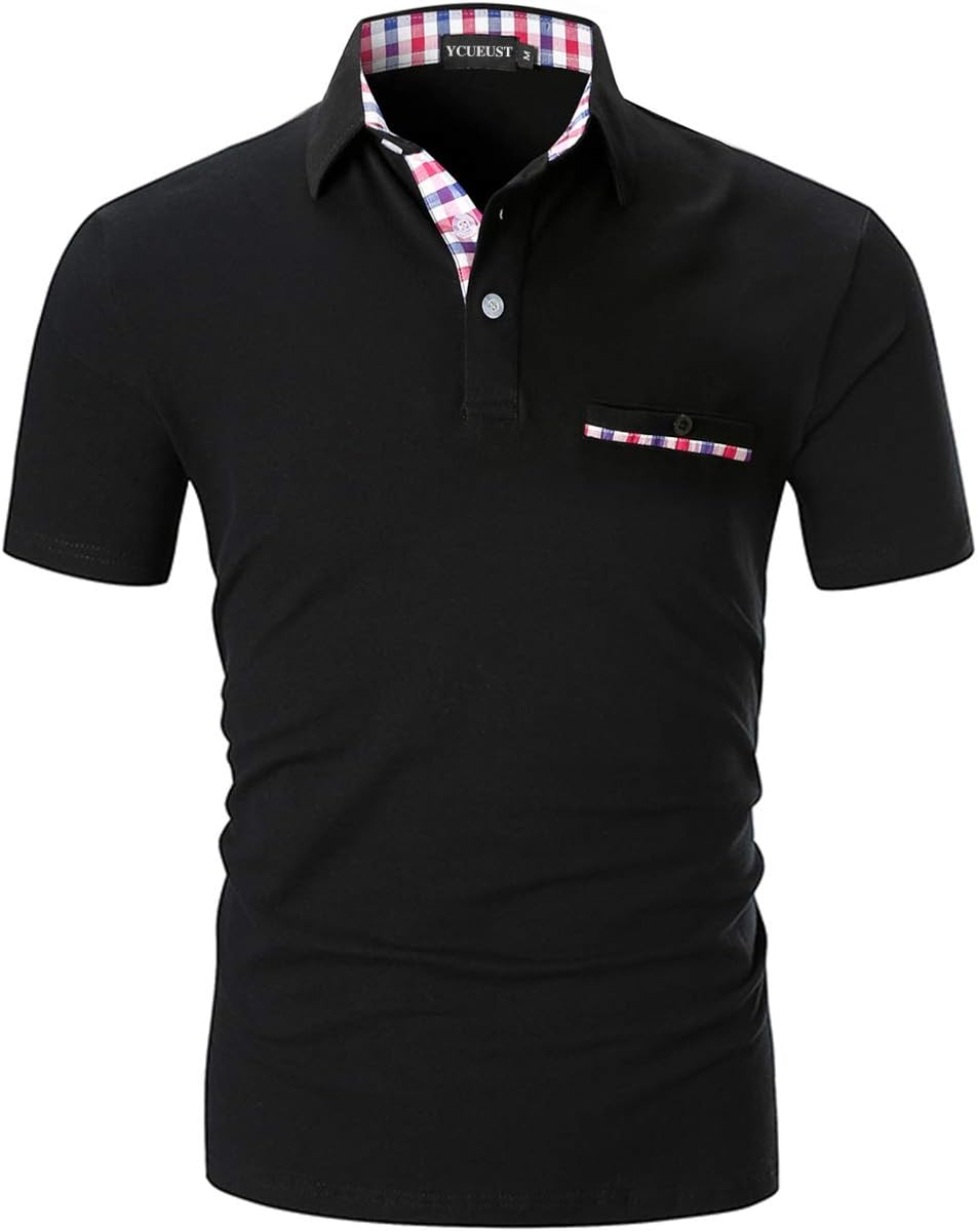 Thumbnail 5 de YCUEUST Men's Polo Shirt: Short Sleeve with Contrasting Colours