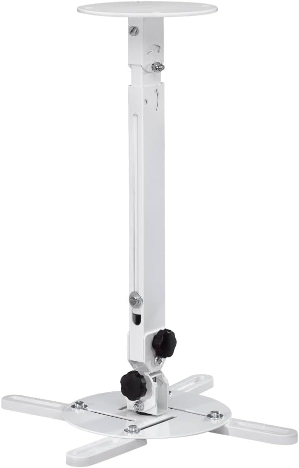 Support vidéoprojecteur plafond et mur rotatif 360° Hama, inclinable ±30°, réglage en hauteur 44 à 63,4 cm, charge max 15 kg