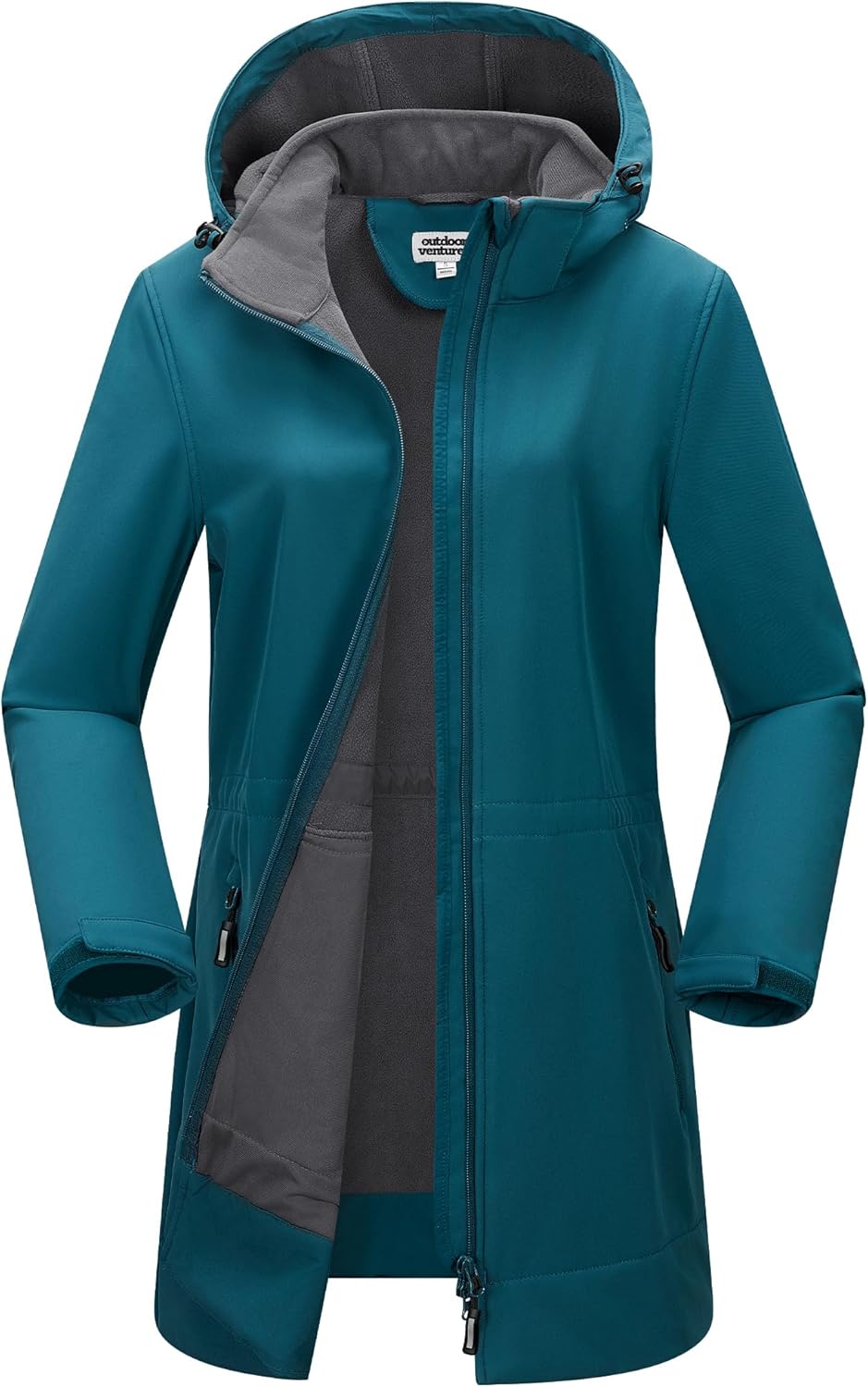 Thumbnail 6 de Outdoor Ventures Damen Softshell Lange Jacke mit Kapuze – Fleece gefüttert, wind- und wasserdicht
