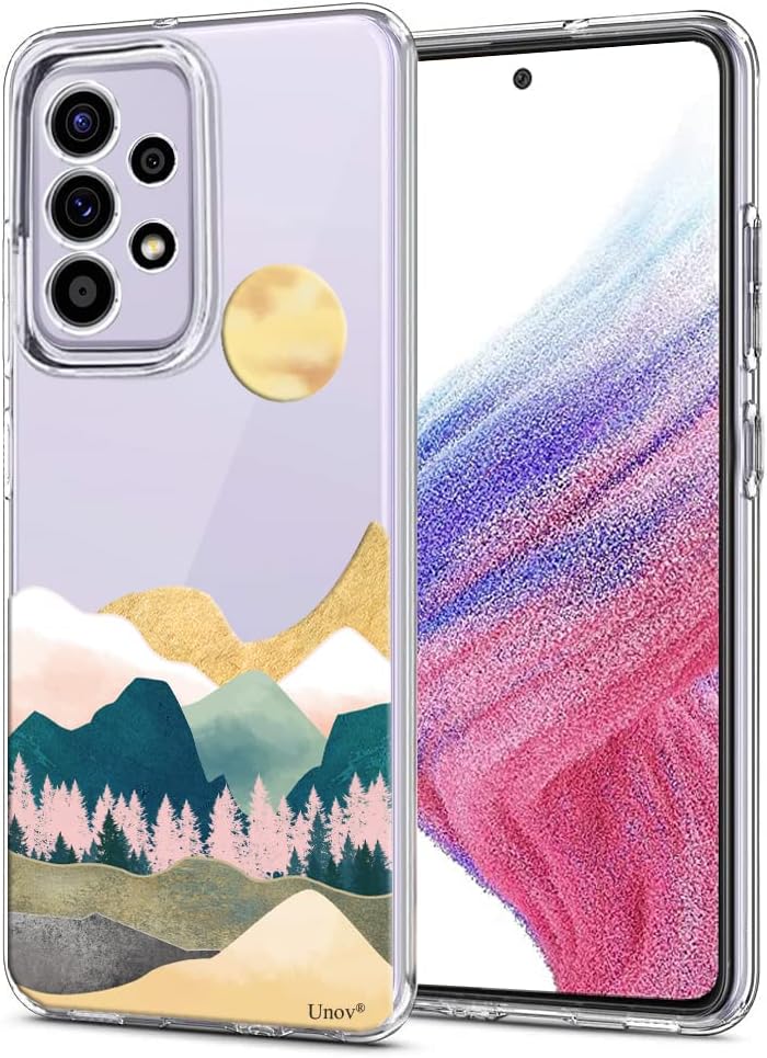 Detalle de Unov Case for Galaxy A53 5G – Clear Slim TPU with Serria Mountains Embossed Pattern
