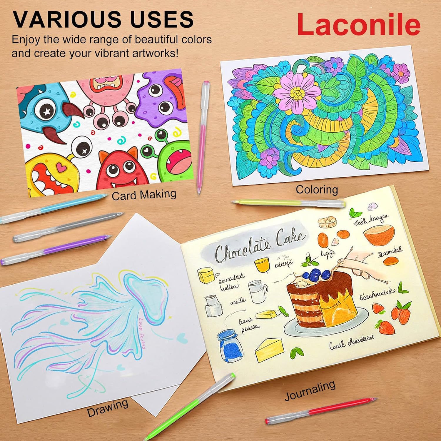 Thumbnail 4 de Laconile 168 Colours Gel Pens Set (19 Pack) 🎨