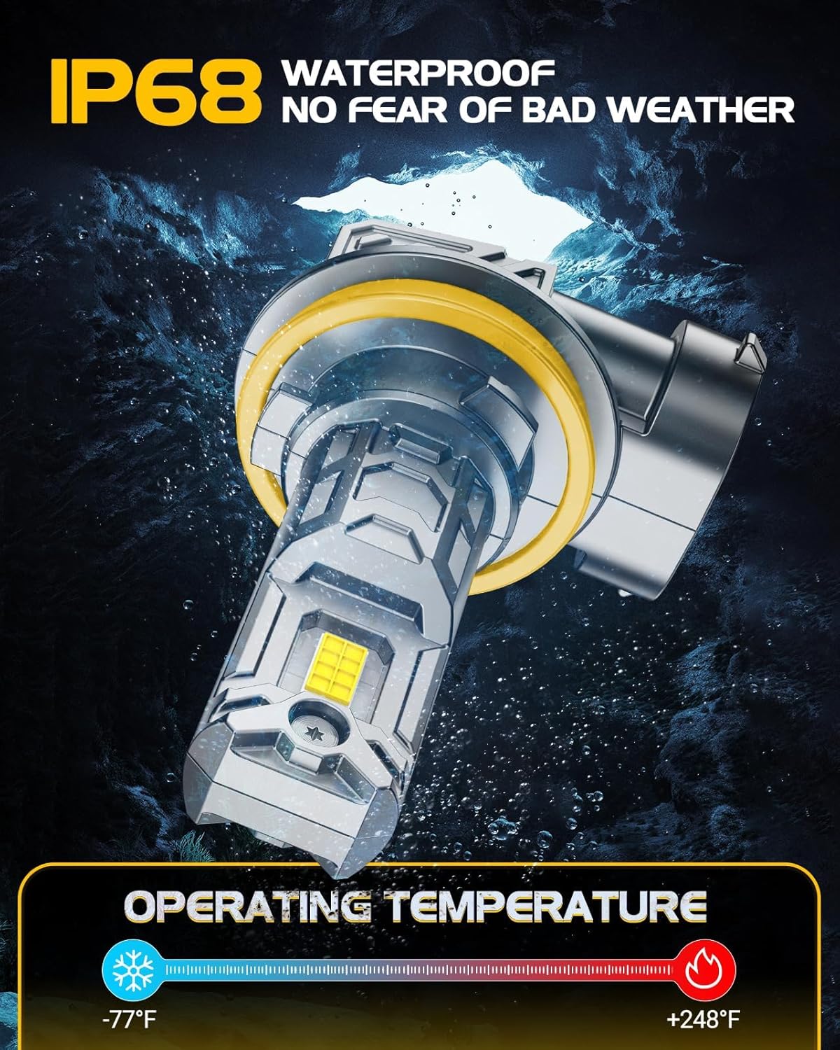 Thumbnail 4 de ZonCar 9005 H11 Fog Light Bulbs Combo (HB3/H11) — LED Fog/Driving Combo, 6500K White, Plug-and-Play, Box of 4