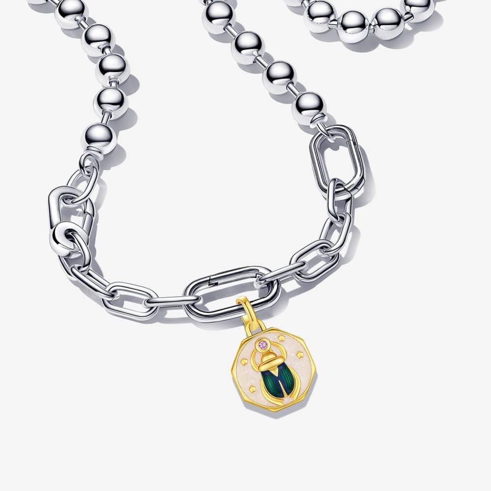 Detalle 2 de KEQ ME Mini-Charms Herz-Anhänger aus 925 Sterling Silber für Armbänder und Halsketten