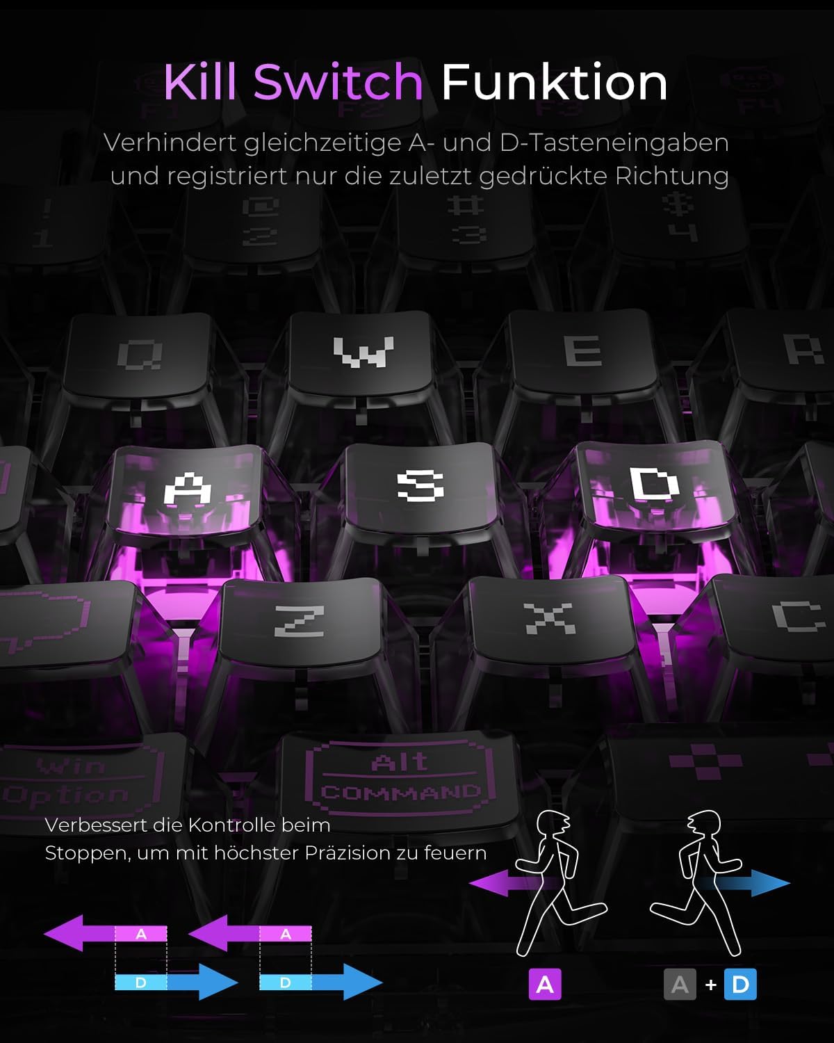 Detalle de GravaStar V75 Lite Hall-Effekt Tastatur – 75% Layout, schnelle Reaktion, Hot Swappable