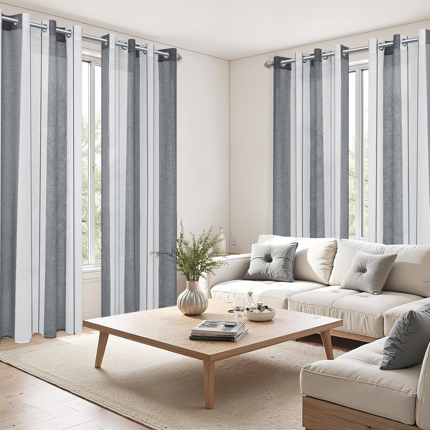 Thumbnail 5 de MRTREES 2 Piezas cortinas visillos 140×145 cm