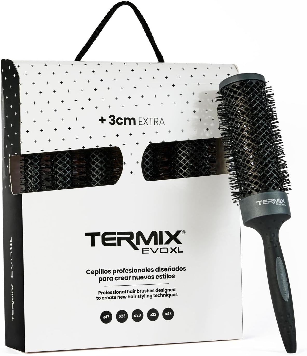 Detalle de Termix Evolution XL Spazzola per capelli Ø37: tecnica di asciugatura più rapida e design 3 cm più lungo