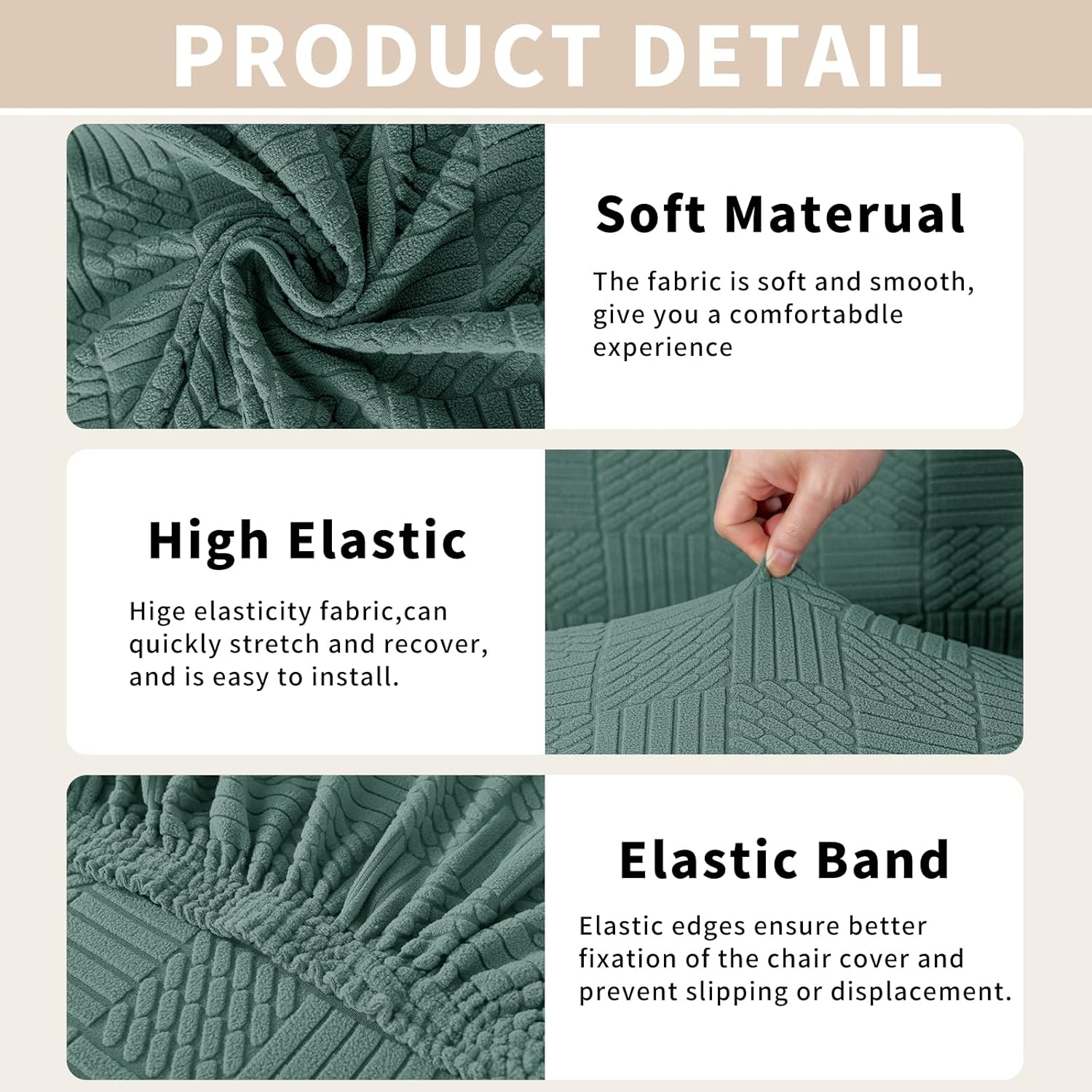 Thumbnail 4 de Ystyle Housse De Chaise 6 Pièces – Housse Chaise Salle À Manger Élastique et Lavable – Vert Clair