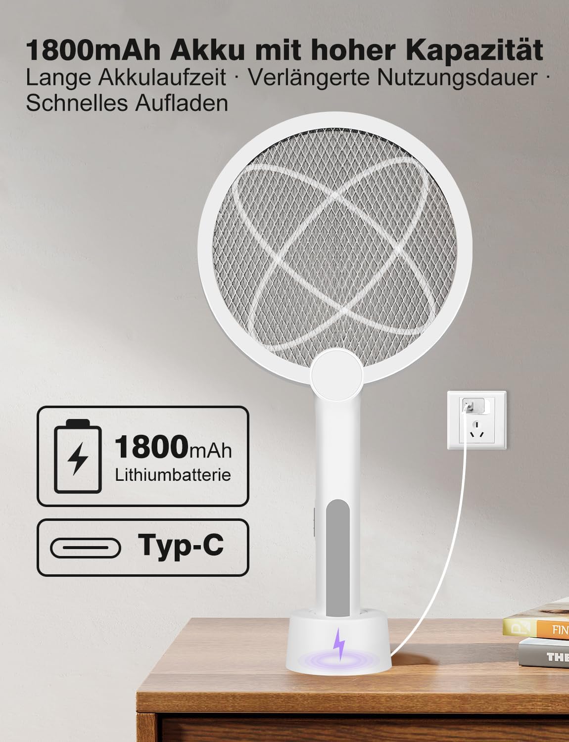 Thumbnail 1 de 4000V Elektrische Fliegenklatsche mit Ladestation