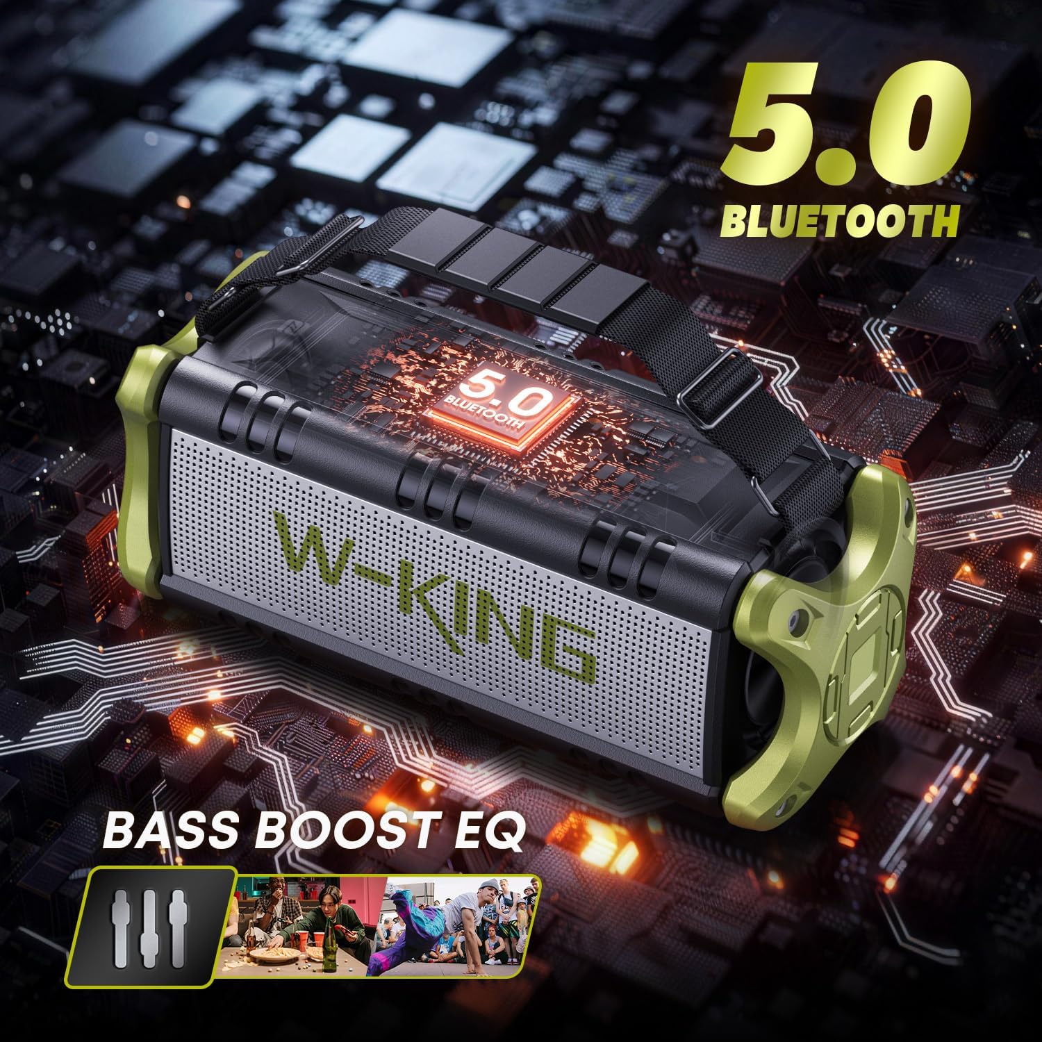 Thumbnail 5 de W-KING D8 90W Portable Bluetooth Speaker with Dual Subwoofers and IPX6