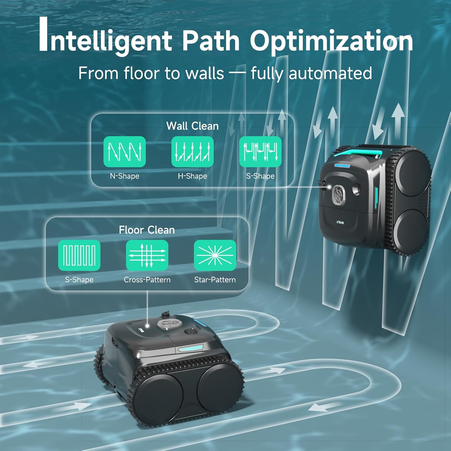 Detalle 1 de WYBOT C2 Cordless Robotic Pool Cleaner (2026 Upgraded) with Dual Filtration & App Scheduling