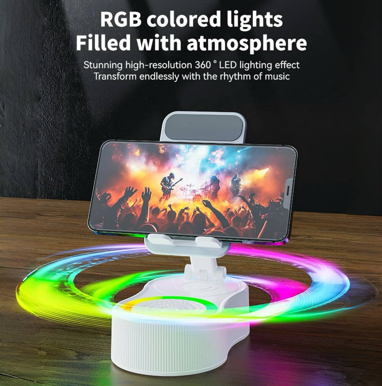 Thumbnail 6 de Luonaa 4-in-1 Cell Phone Stand with Bluetooth Speaker, charging and 360° rotation (Black)