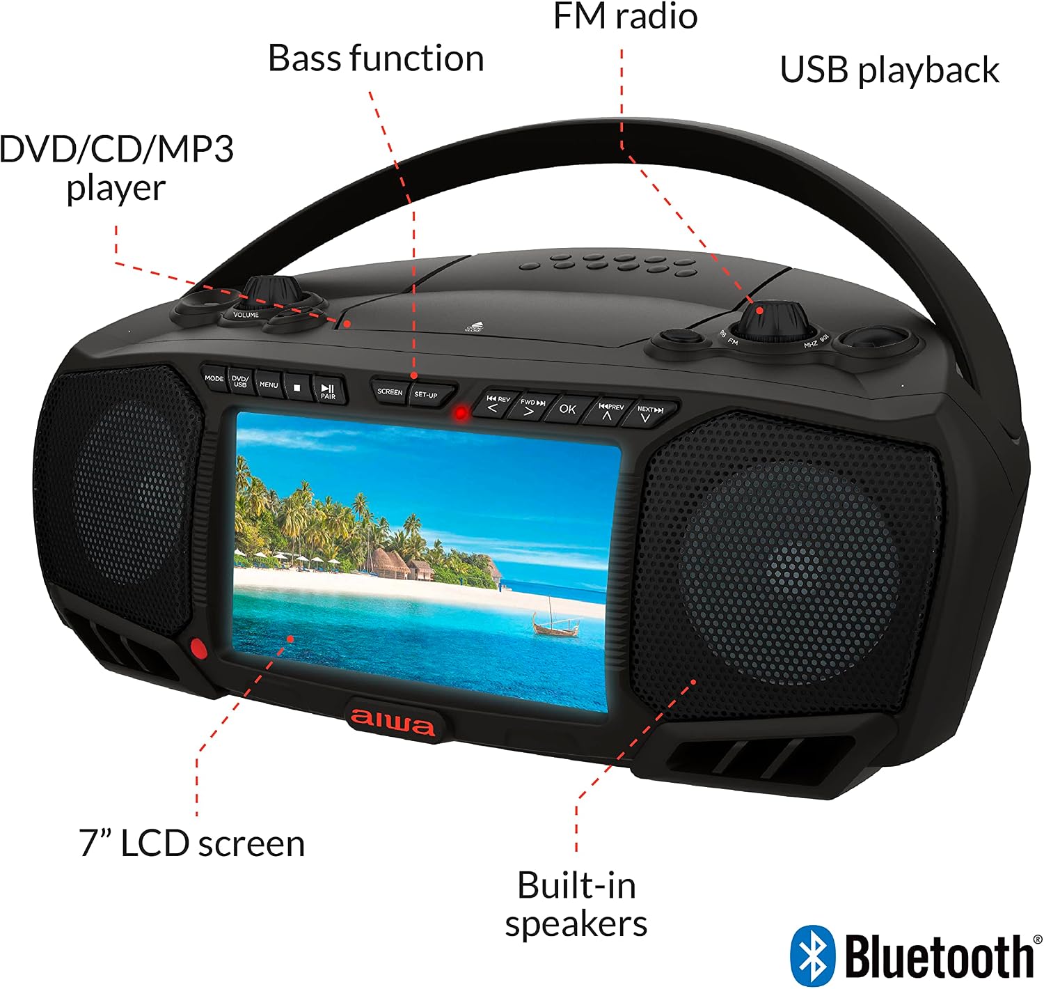 Thumbnail 2 de Aiwa Portable DVD Player 7" LCD 📀