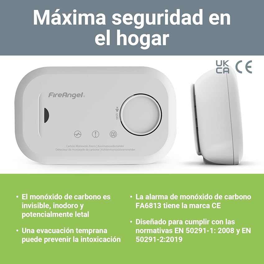 Thumbnail 2 de FireAngel FA6813 Detector de monóxido de carbono 10 años 📷