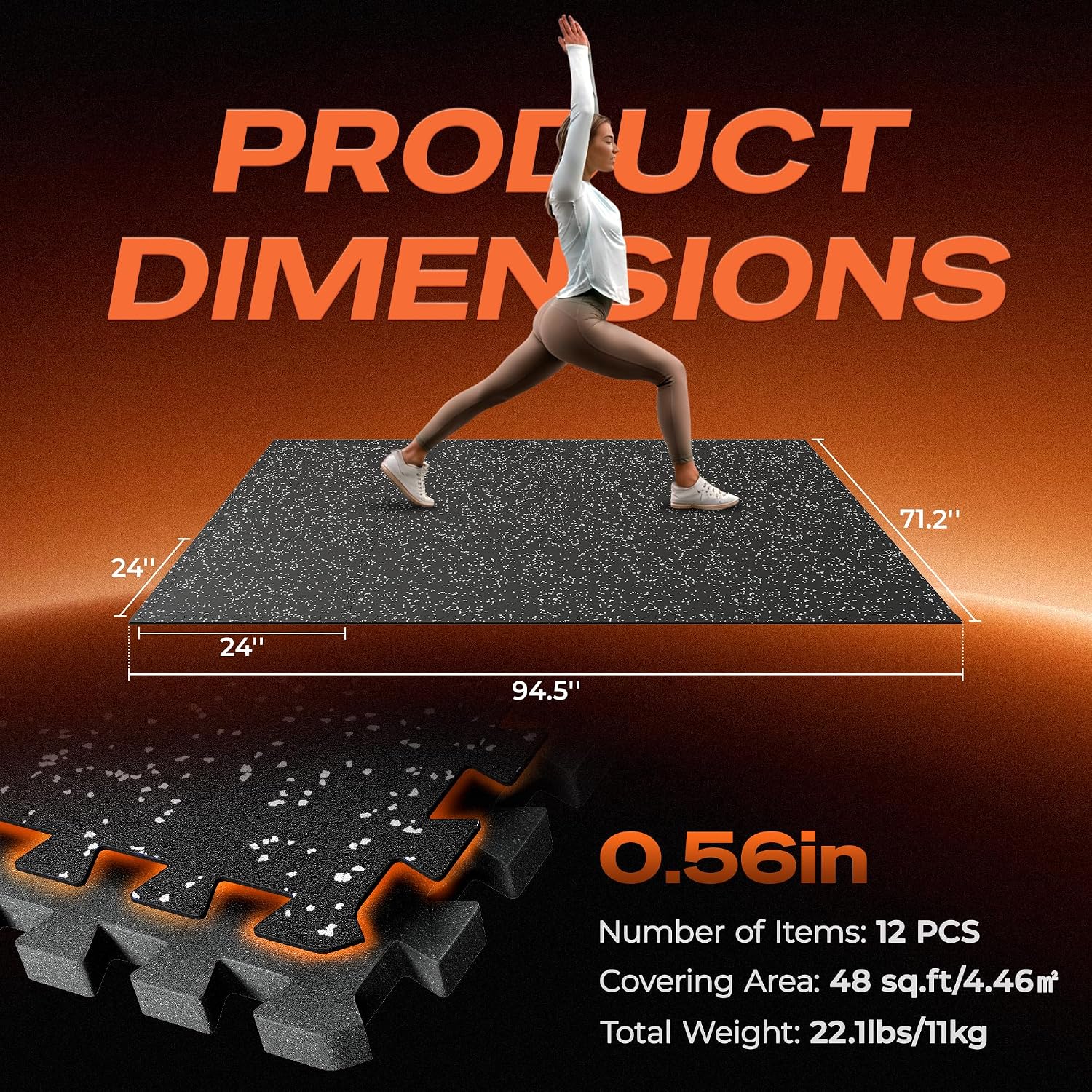 Thumbnail 6 de SUPERJARE 12 EVA gym floor mats, 0.56 in thick ๐
