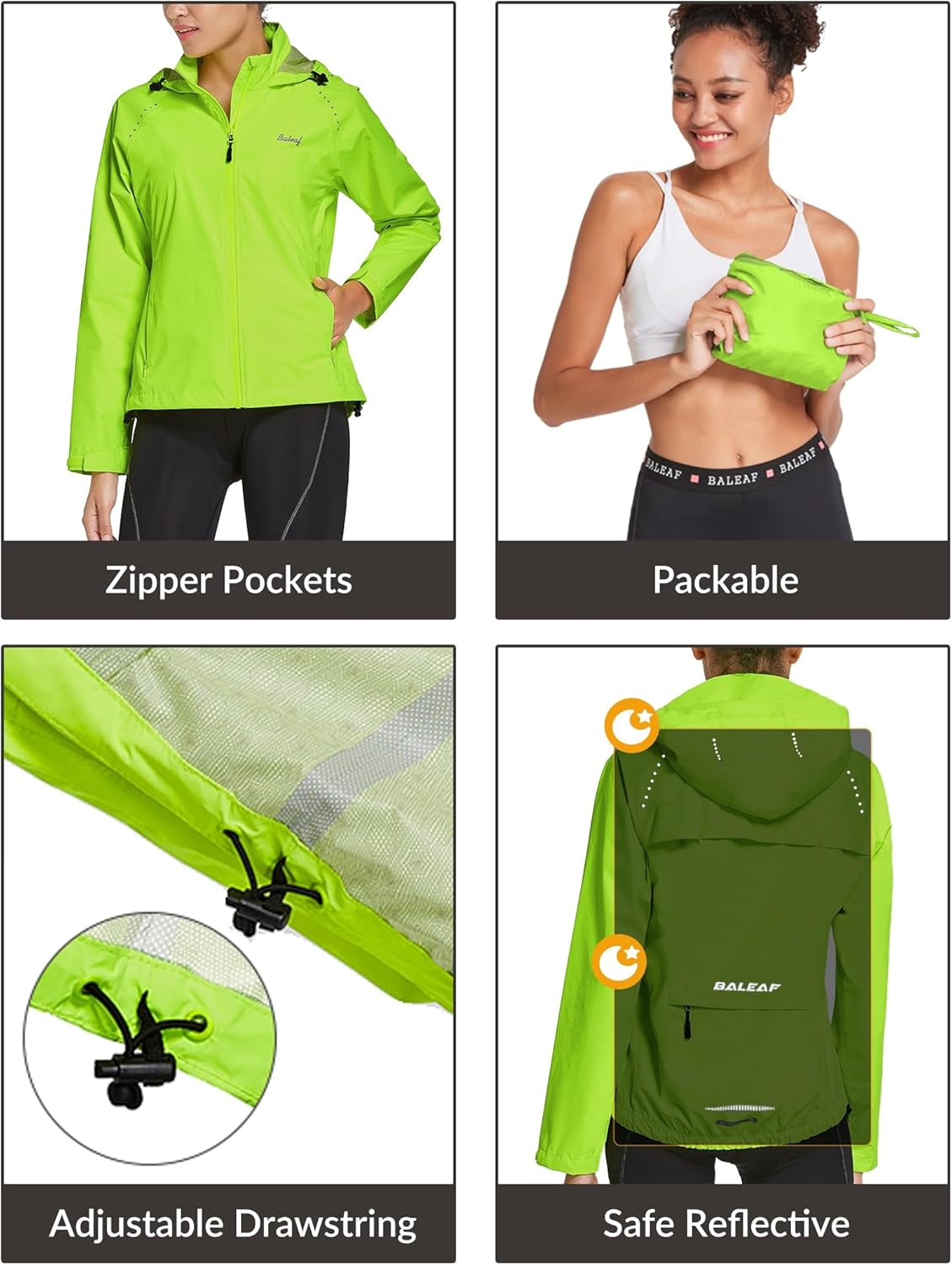 Thumbnail 4 de baleaf Damen Fahrradjacke Regenjacke wasserdicht & winddicht – atmungsaktive Outdoor-Windbreaker
