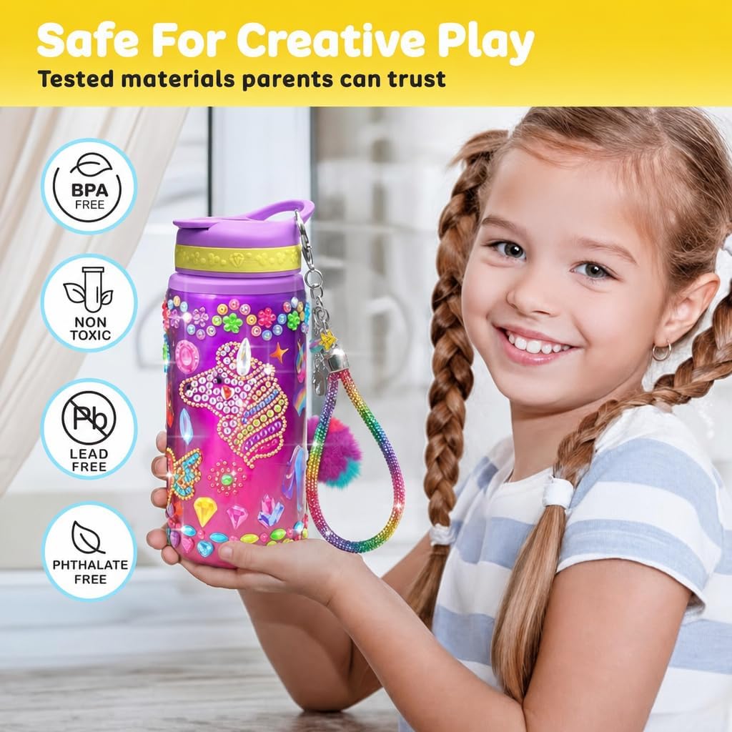 Thumbnail 6 de Purple Ladybug Water Bottle Decorating Kit
