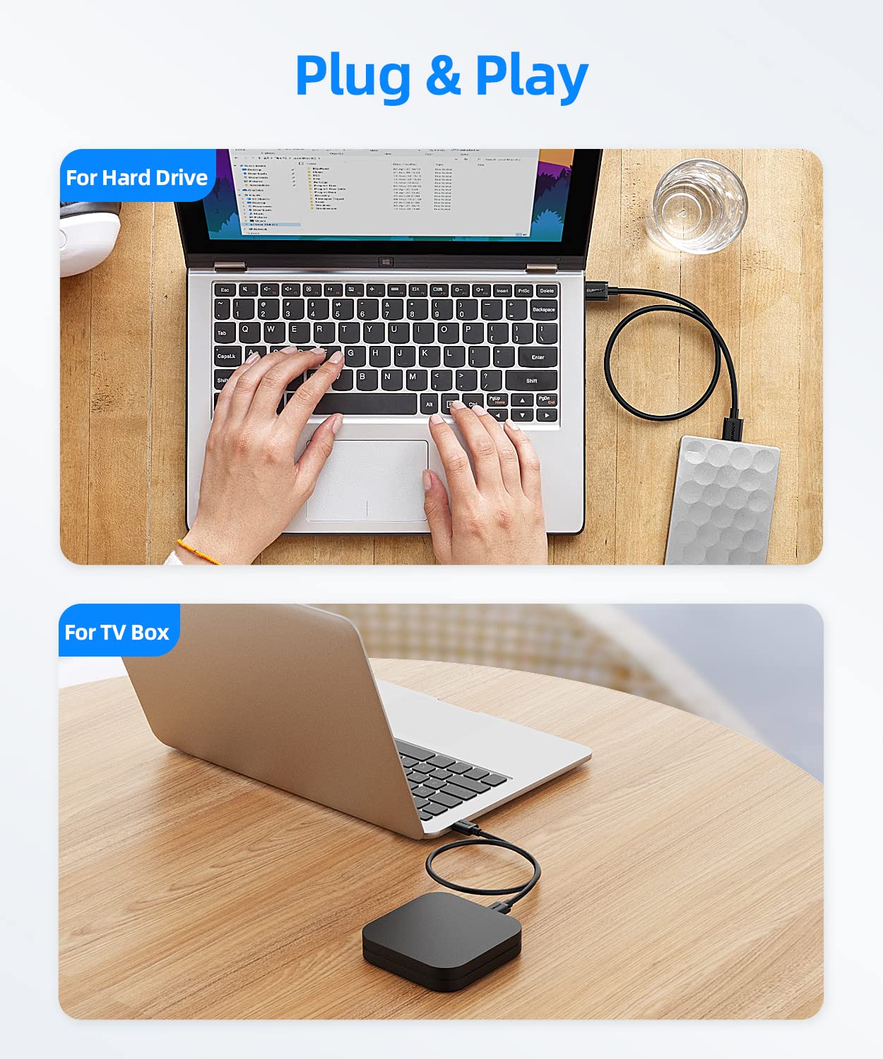 Thumbnail 4 de SUNGUY Câble USB A vers USB A 3 m (USB 3.0, 5 Gbit/s) pour disque dur, imprimante et appareils photo