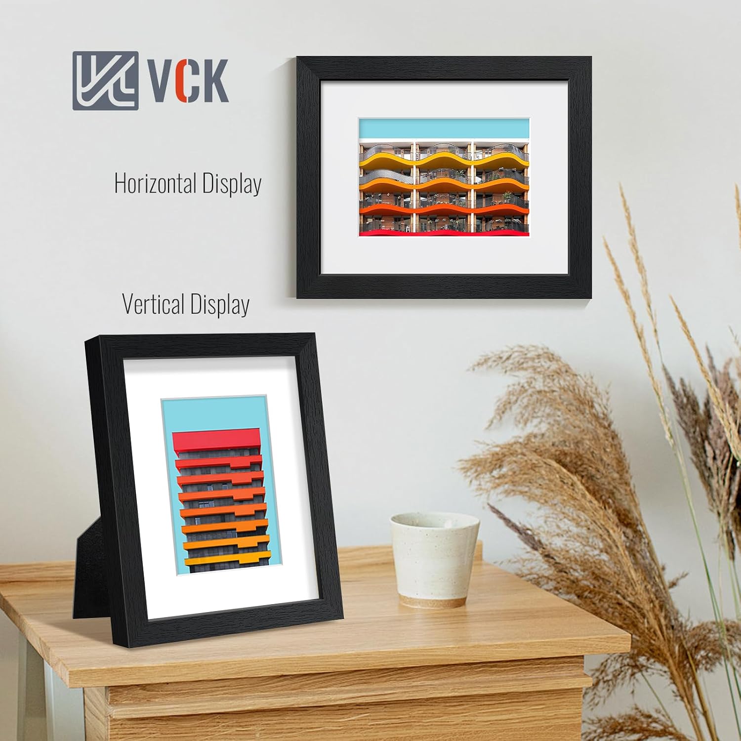 Thumbnail 5 de VCK 8x10 Picture Frame Set of 5 – Versatile Black Frames for 5x7 or 8x10 Displays