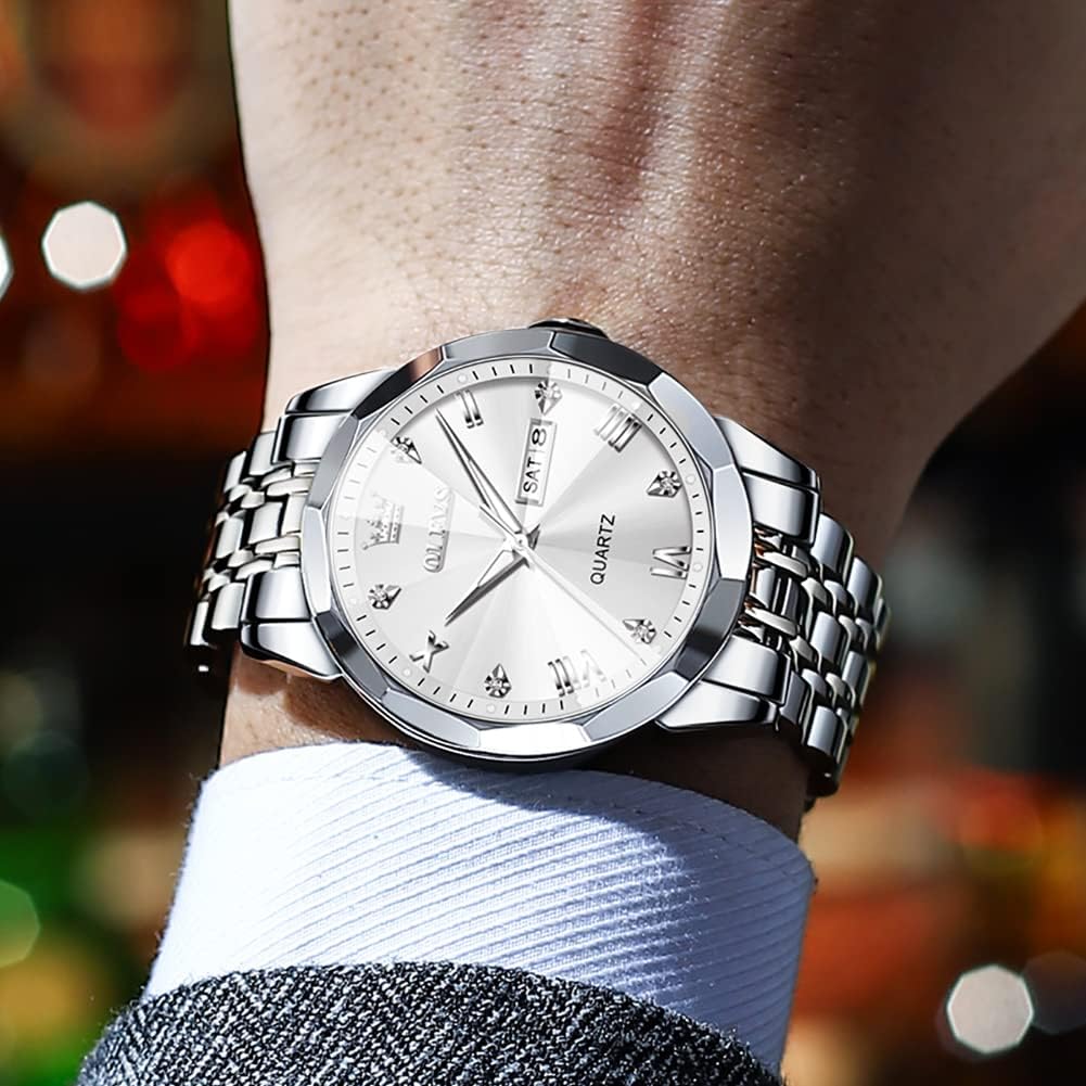 Thumbnail 5 de OLEVS Watch for Men Two Tone Blue 3ATM