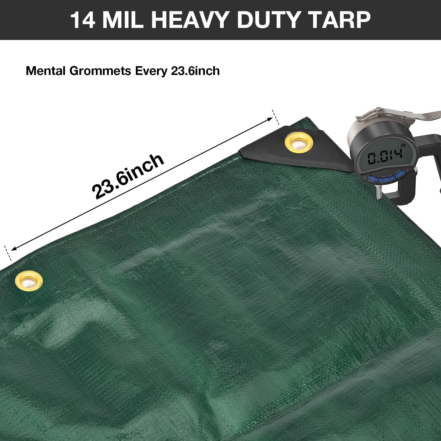 Thumbnail 2 de Pattiumo Tarp Waterproof 10 x 20 FT 14 Mil Heavy-Duty Multipurpose Tarp (Dual Color, UV/All-Weather) – Green/Brown