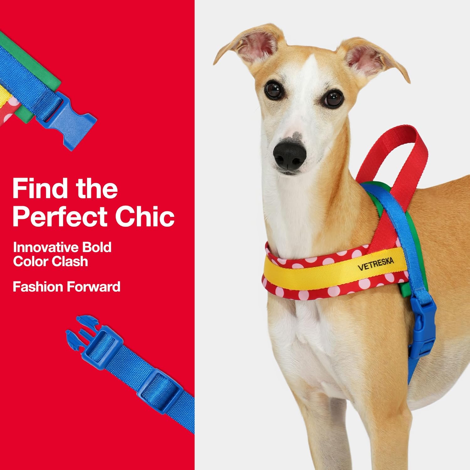 Thumbnail 3 de VETRESKA Dog Harness and Leash Set (XS, Red): No-Pull, Adjustable, 360° Tangle-Free Walk Training