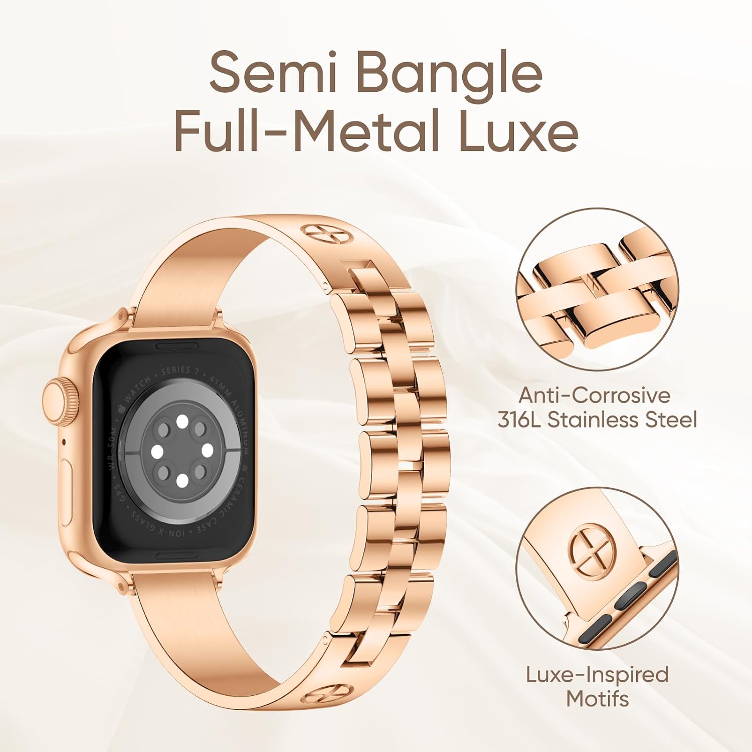 Detalle de Stainless steel Apple Watch straps 316L