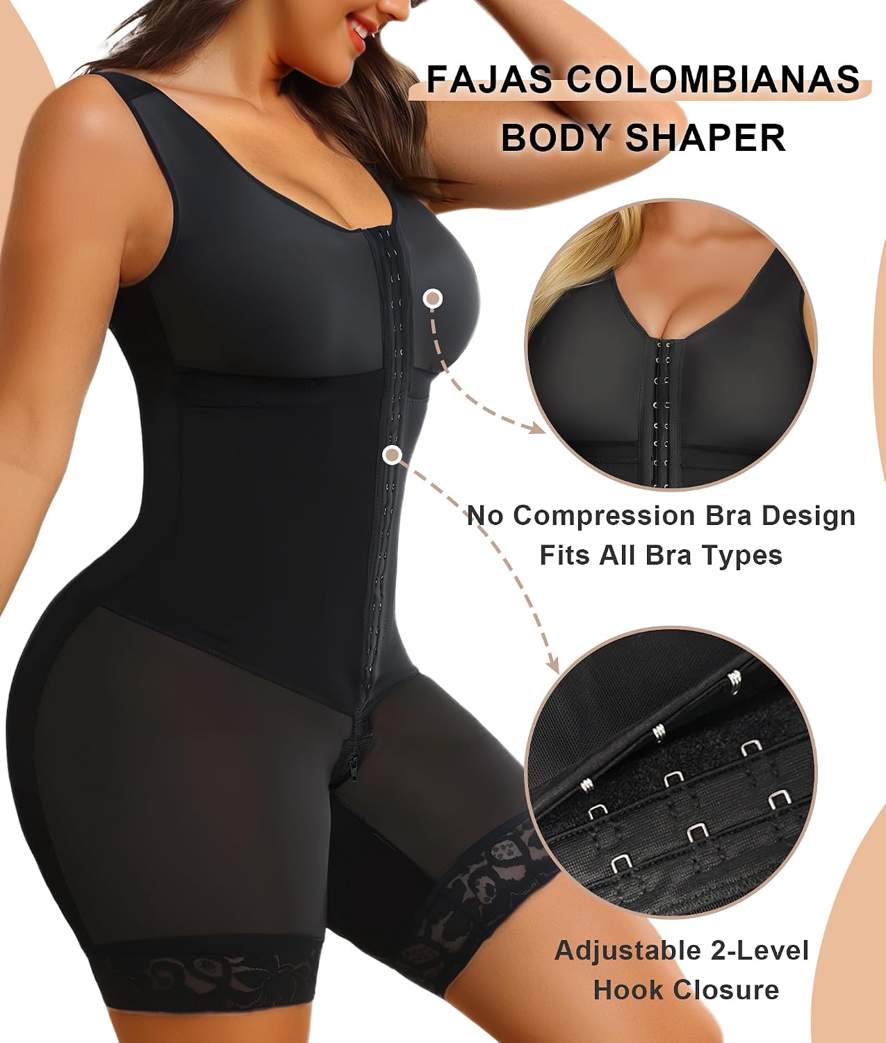 Detalle 1 de SHAPERX Women’s Colombian Fajas Tummy Control Bodysuit
