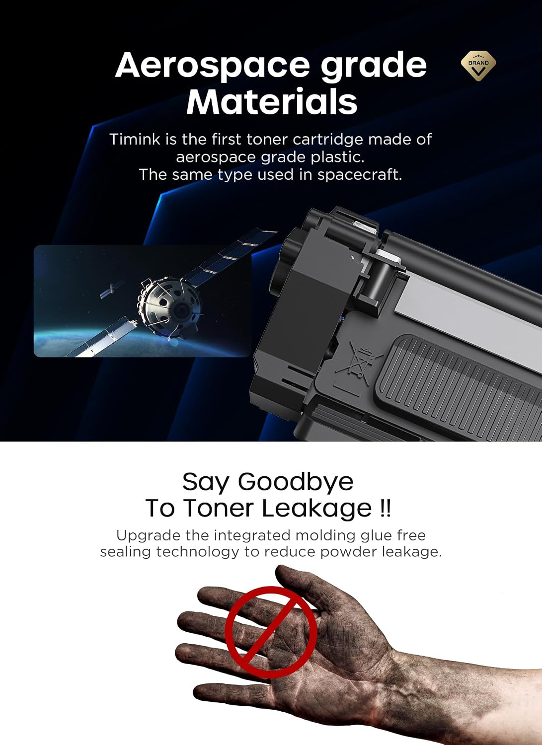 Detalle 1 de Timink TN1050 (TN-1050) compatible black toner cartridge – 2 pack for Brother TN1050 printers