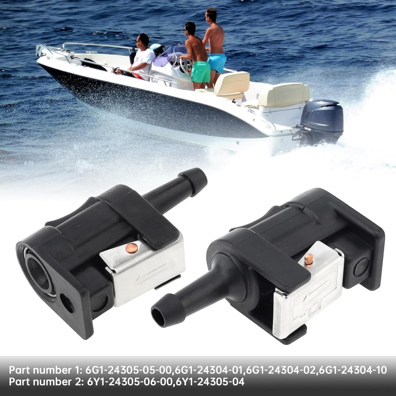 Detalle de ePathChina 2pcs 6mm Fuel Line Connectors for Yamaha Outboards