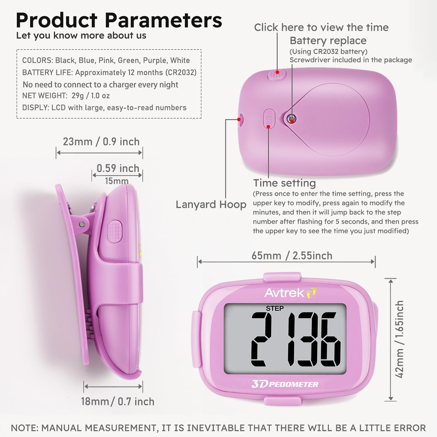 Thumbnail 5 de AVTrek step counter 3D pedometer