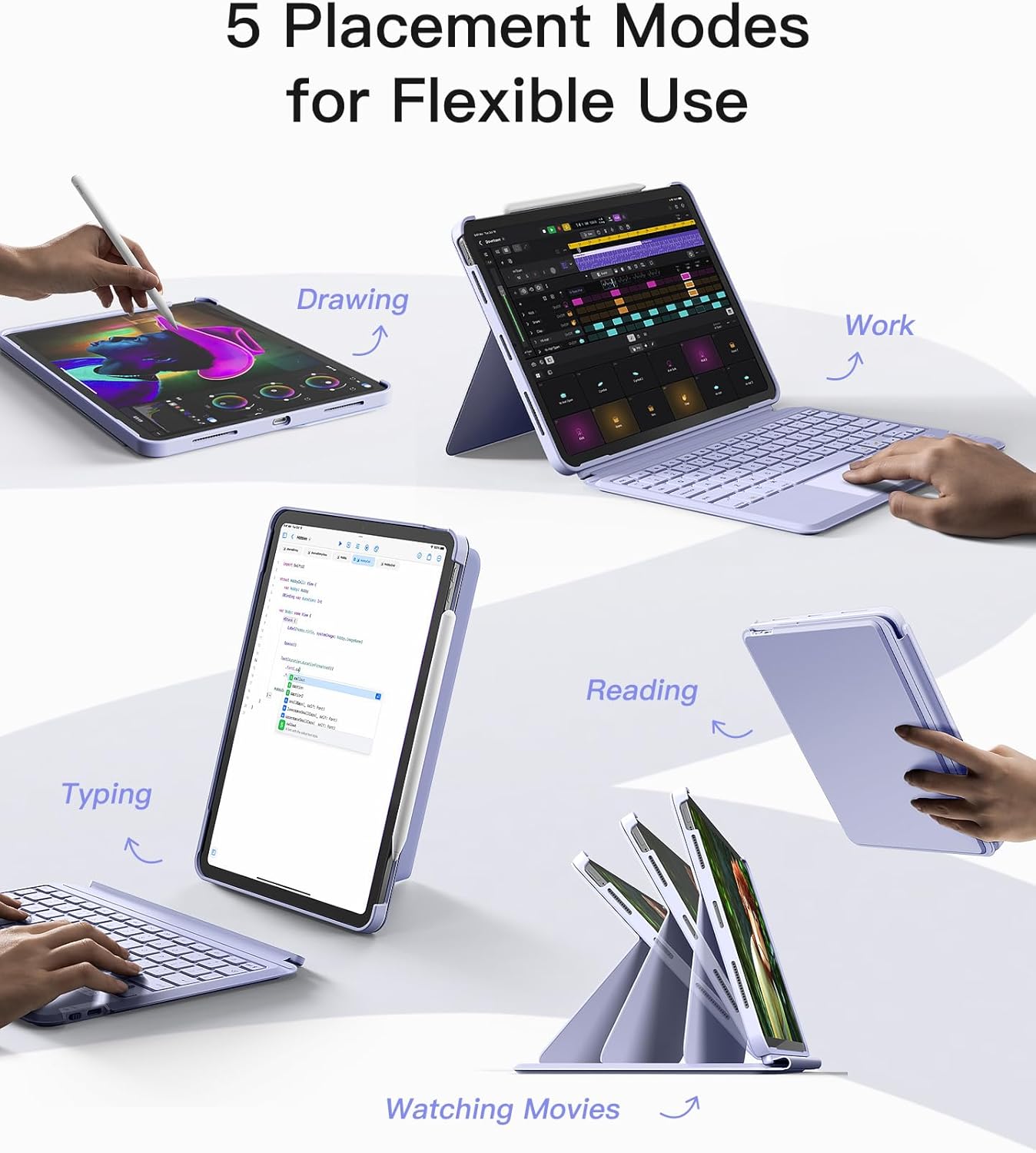 Thumbnail 6 de Inateck Detachable Keyboard Case with Trackpad (Purple) for iPad Air 11-inch & iPad Pro 11-inch