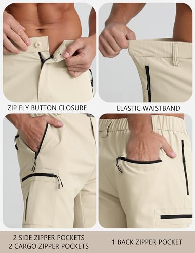Thumbnail 4 de APTRO Mens Cargo Hiking Shorts – Lightweight Outdoor Shorts with 5 Zip Pockets