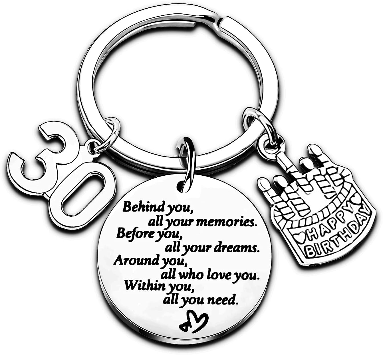 Detalle de Nimteve Birthday Keyring – Inspirational Stainless Steel Gift for Women, Girls and Mum