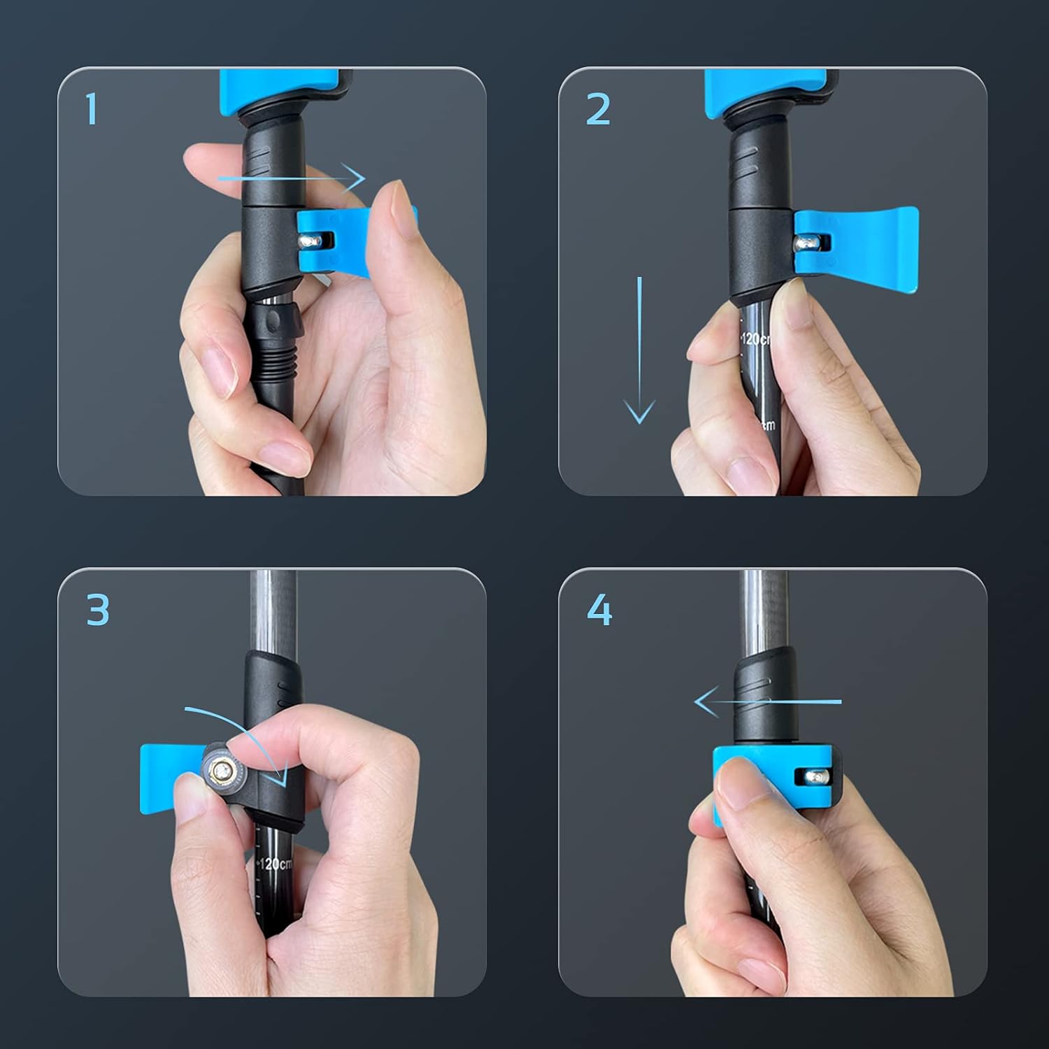 Thumbnail 4 de TheFitLife Carbon Fibre Trekking Poles — Collapsible and Telescopic, Ultra Lightweight