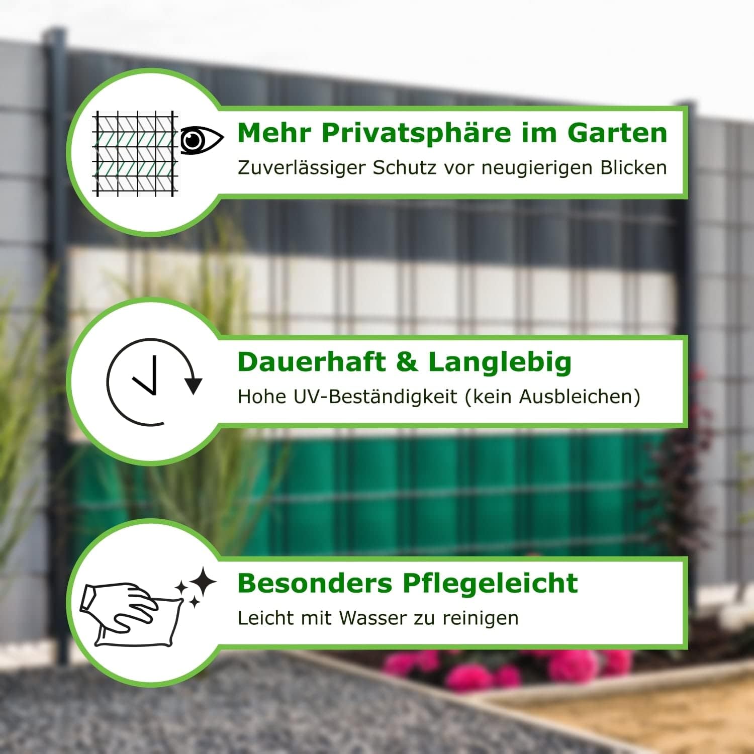 Thumbnail 4 de workingHOUSE PVC Sichtschutzstreifen 650 g/m² – Premium Sichtschutz für Doppelstabmattenzäune, Anthrazit 140 m im 4er Spar-Set