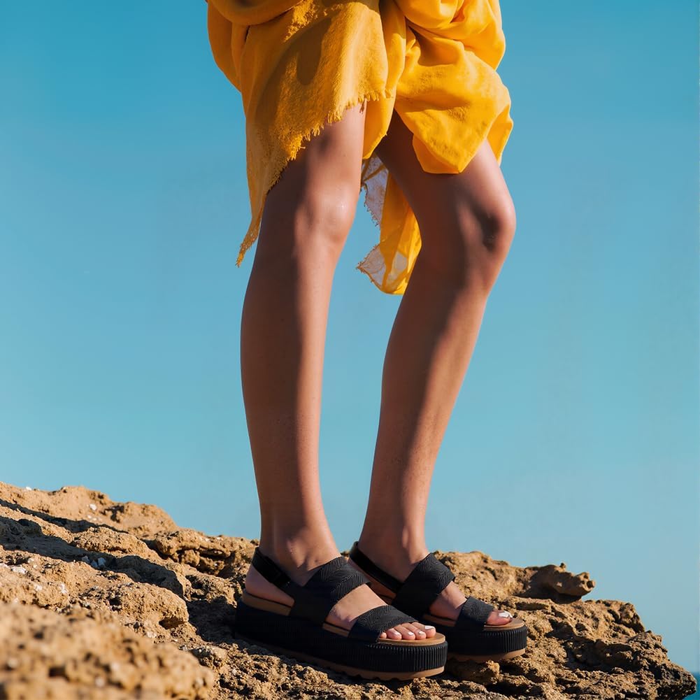 Detalle de Lovee Cosee Platform Water Sandals for Women: Comfortable, Waterproof Chunky-Wedge Beach Shoes