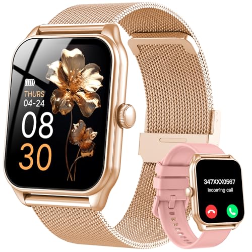 Detalle de Taopodo JX637 Damen-Smartwatch mit Telefonfunktion – 1,83" Touchscreen, 120+ Sportmodi, IP68, Roségold